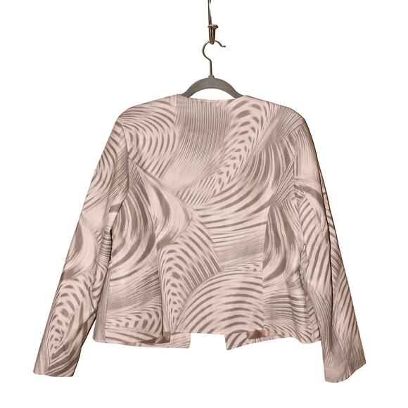 CHICO'S $129 Faux Leather Printed Open Jacket Gray/White Chico's 2 / Large - Picture 2 of 4